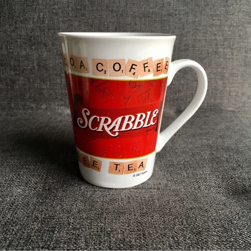 Novelty Scrabble Game Mug, White, Red, 11 oz